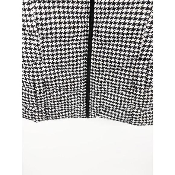 Lands End Quilted Houndstooth Puffer Vest Size Medium Black White Warm Outdoor - Picture 4 of 8